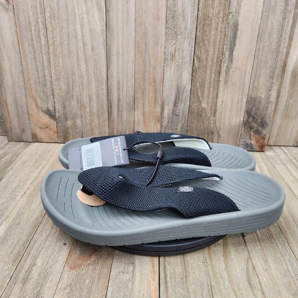 Hey Dude Milo Flip Flops Mens Size 10 Sandals Black Comfort Slide Shoe Thong NEW - Picture 2 of 7